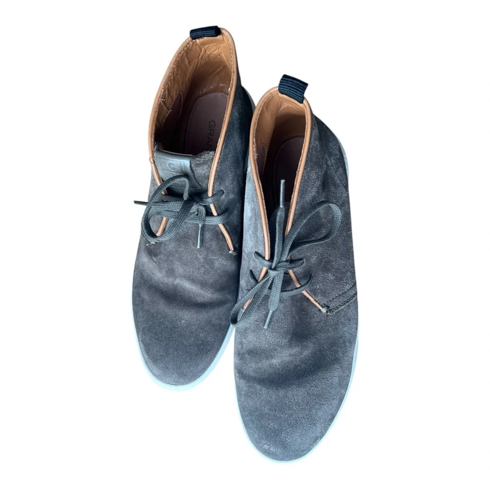 Cole Haan Grand.OS Men’s Suede Chukka Boots Gray Size 10.5‎
